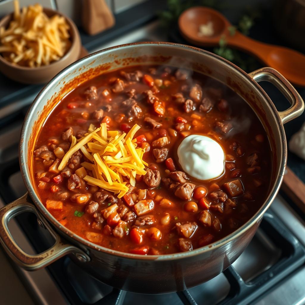 Simmering chili