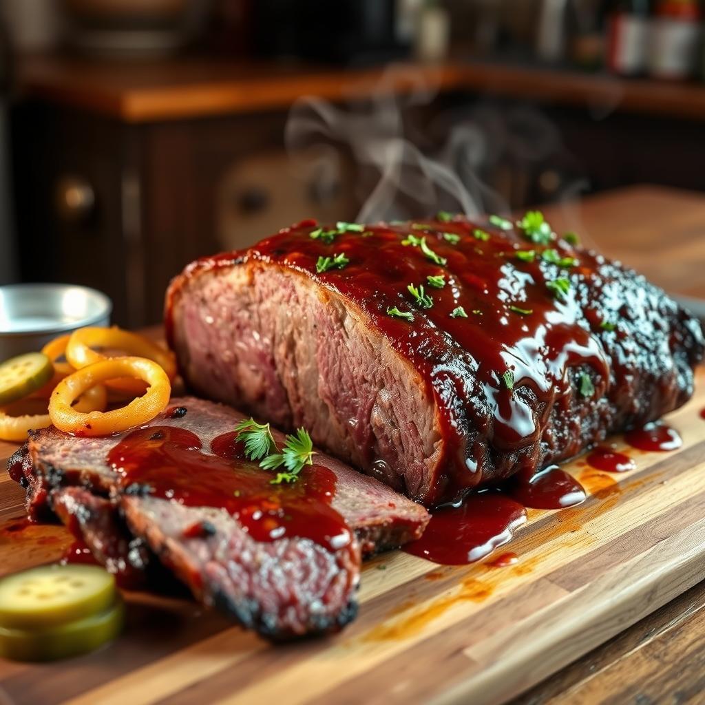 Smoked Brisket with Homemade BBQ Sauce